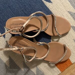 Jeffery Campbell Anthropologie Rhinestone strappy heel